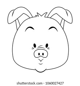 Funny pig cartoon