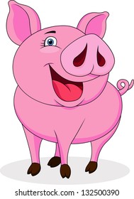 Funny pig cartoon