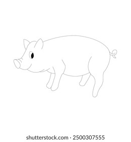 Funny Pig coloring pages, Pig coloring pages, Animal Coloring page Funny Pig coloring page Design for Kids Children preschool stock vector style illustration