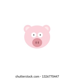 funny pig face icon on a white background