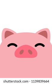 Funny pig face, vector illustration