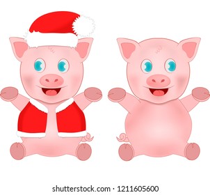 Funny pig. New year
