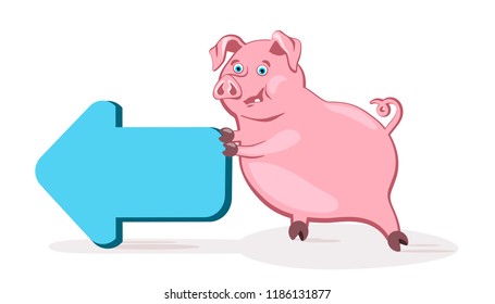 Funny pig with pointer