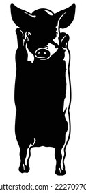 funny Pig standing on two leg silhouette vector illustration