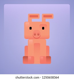 Funny pig. Symbol Of the new 2019. pig vector