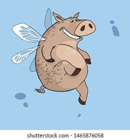 funny pig with wings