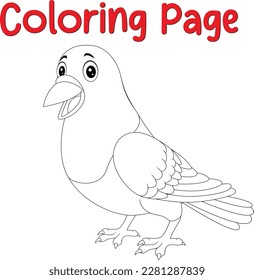 funny pigeon coloring page for kids