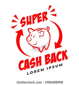 Funny piggy bank cash back