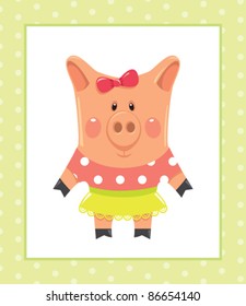 Funny piggy in frame