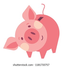 Funny piggy - vector humor color illustration