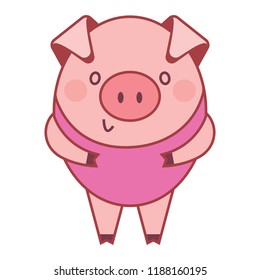 Funny piggy - vector humor color illustration