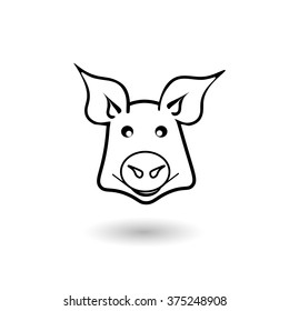 Funny Pigs Head Funny Pigs Head Stock Vector (Royalty Free) 375248908 ...