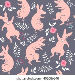 Funny pigs. seamless pattern