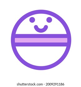 Symbol für eine lustige Pille einzeln auf weißem Hintergrund
