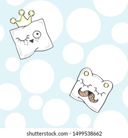 Funny pillows. Vector illustration for baby seamless pattern.