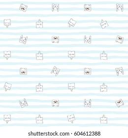 Funny pillows. Vector illustration of seamless baby pattern.