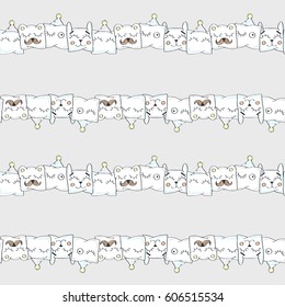 Funny pillows. Vector illustration of seamless baby pattern.