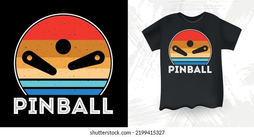 Funny Pinball Wizard Retro Vintage Pinball Player T-shirt Design