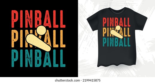 Funny Pinball Wizard Retro Vintage Pinball Player T-shirt Design