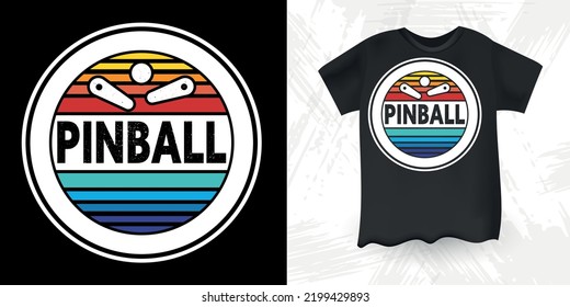 Funny Pinball Wizard Retro Vintage Pinball Player T-shirt Design