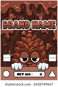 Funny Pine Cone Character for Cannabis or Snack Packaging Design in Vector.
