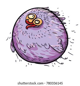 funny pink bird flies
