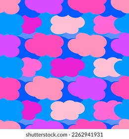 funny pink clouds  seamless vector pattern