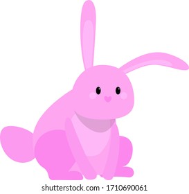 funny pink easter rabbit spring season