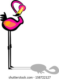 Funny pink flamingo 
