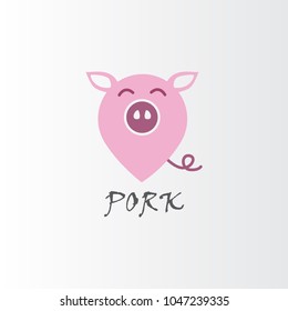 Funny pink fork logo