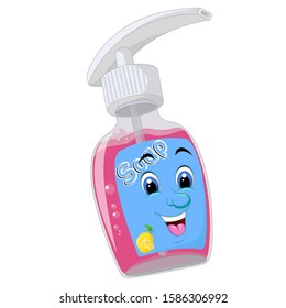 Funny Pink Lemon Hand Soap Cartoon for your design