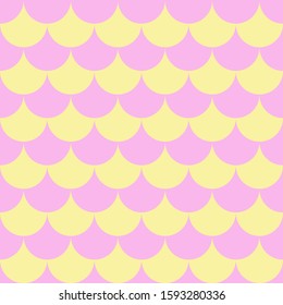 Funny pink yellow fish scale ornament 