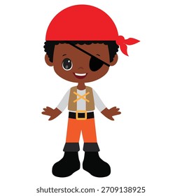 Funny pirate   boy vector cartoon illustration