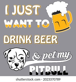 funny pitbull dog funny dog owner beer wo jersey long design vector illustration for use in design and print wall art poster canvas