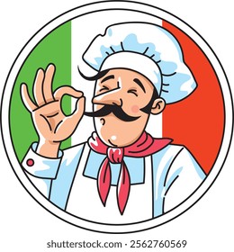 Funny pizza chef shows you how delicious pizza is.
