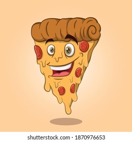 funny pizza slice cartoon character