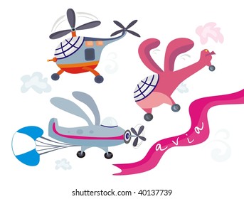 Funny planes and helicopter
