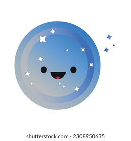 Funny planet color vector logo