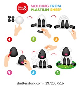 Funny Plasticine Sheep Step Instruction for Kid