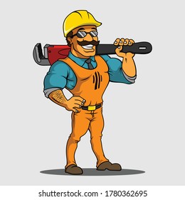 Plumero divertido con vector de ilustración de fondo