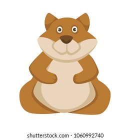 Funny plump hamster with big belly and ginger fur