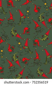 Funny and plump New Year's elves in knitted scarves will create a festive mood.
