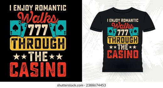 Funny Poker Card Casino Player Retro Vintage Poker T-shirt Design