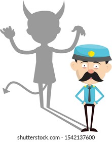 Funny Policeman Cop - Devil Person Standing With Fake Smile