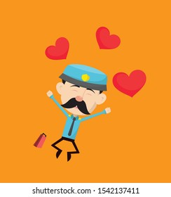 Funny Policeman Cop - Feeling Very Excited