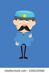 Funny Policeman Cop - Holding a Jigsaw Puzzle Piece