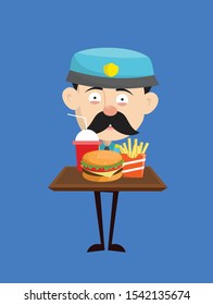 Funny Policeman Cop - Presenting Fast Foods