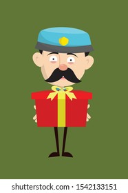 Funny Policeman Cop - Presenting a Gift Box