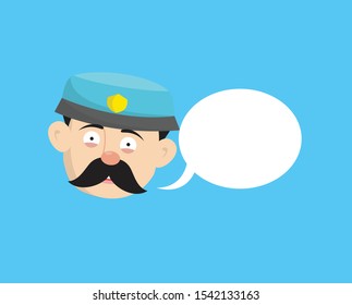 Funny Policeman Cop - with Speech Bubble