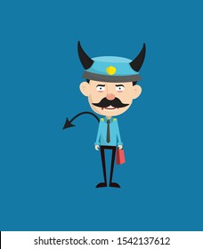 Funny Policeman Cop - Standing in Angry Mood